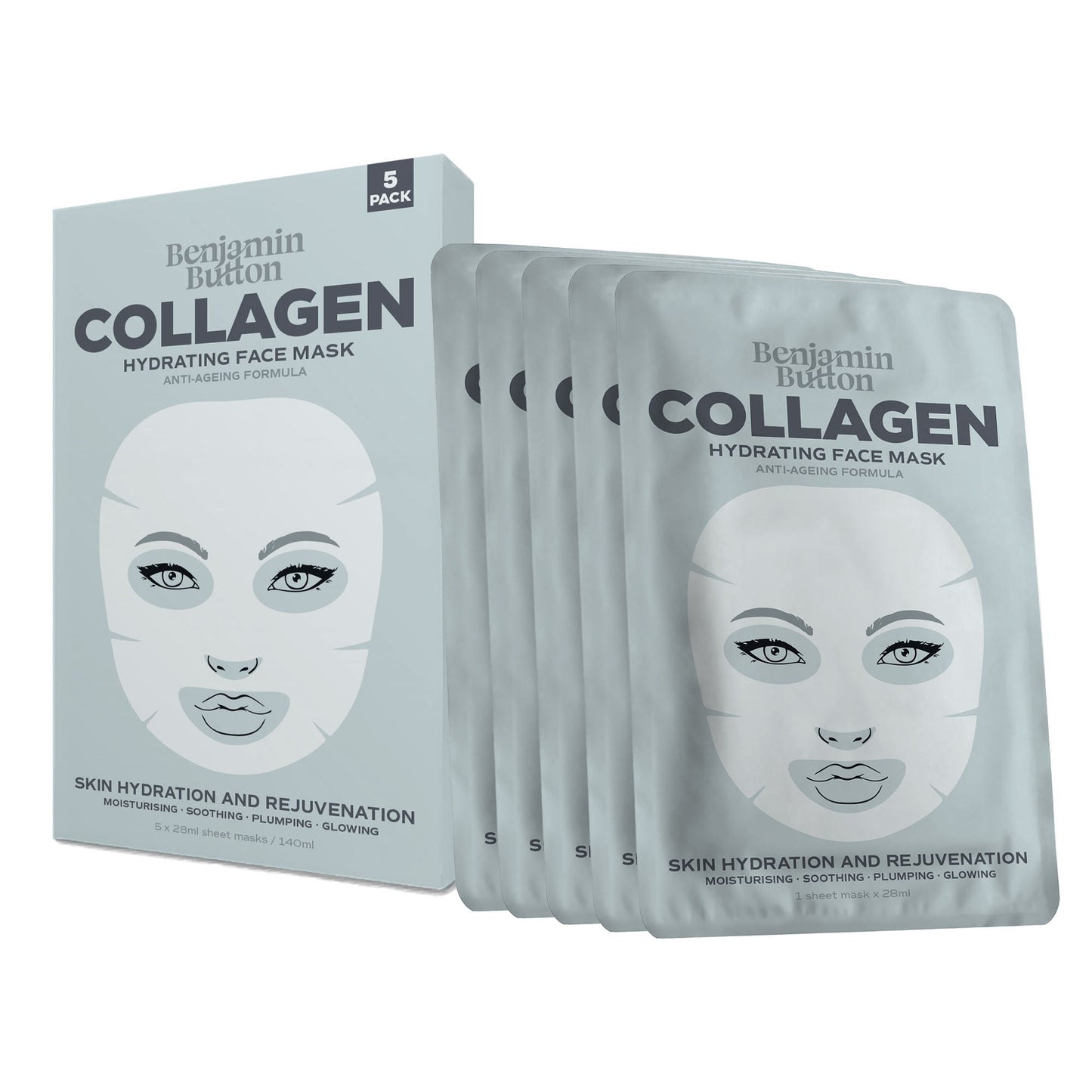 5-Pack Collagen Hydrating Face Mask