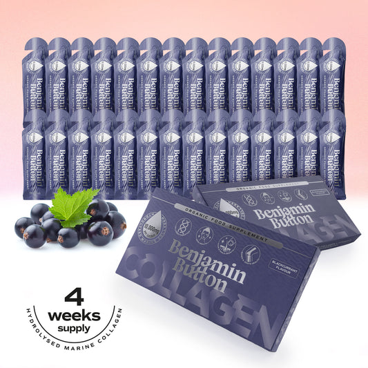 28x BlackCurrant Marine Collagen Liquid Sachets - Benjamin Button®