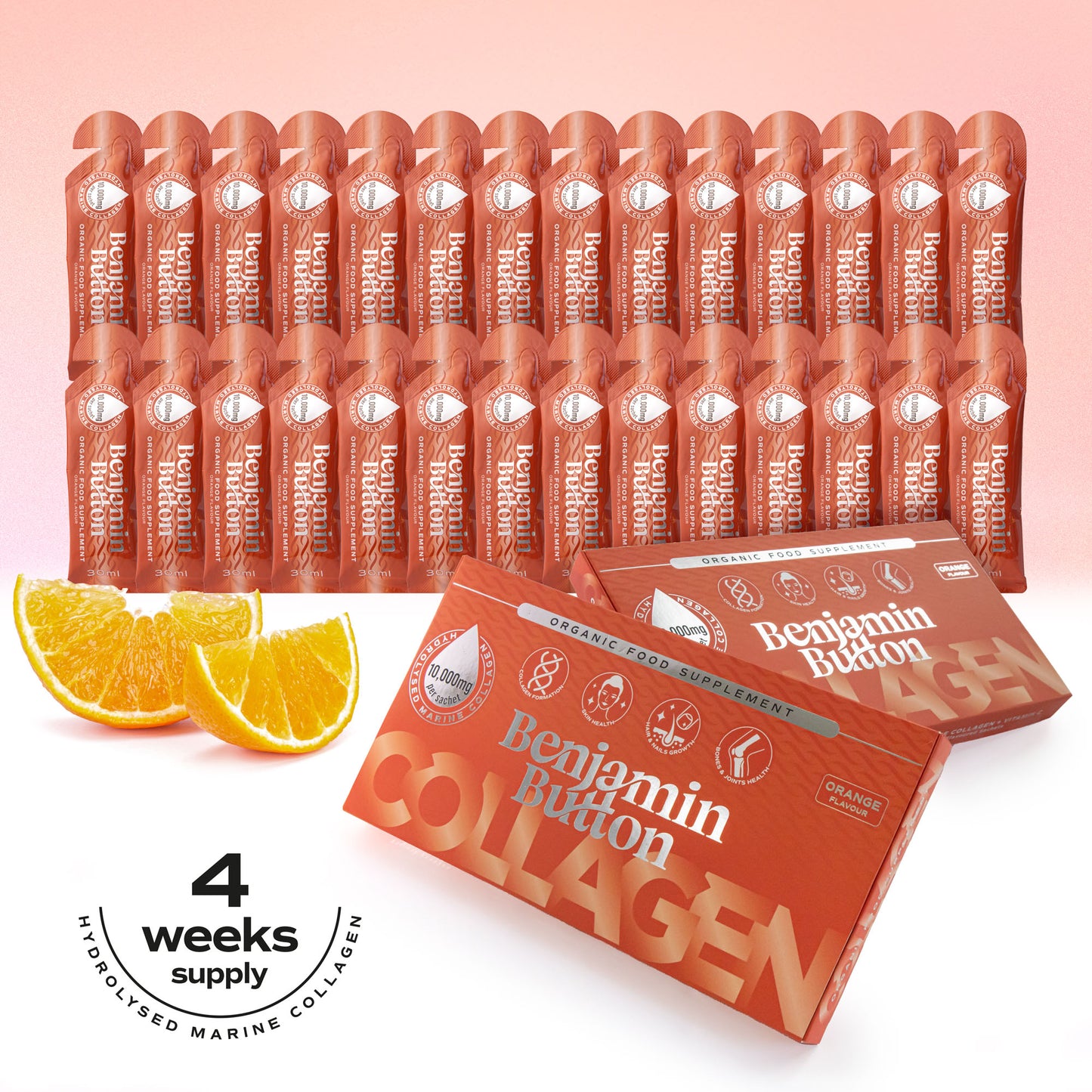 28x Orange 10,000mg Marine Collagen Liquid Sachets